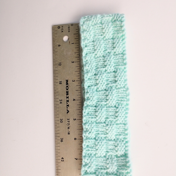 Headband Spa Essential Handmade Cotton Knit Mint Green - Picture 6 of 11